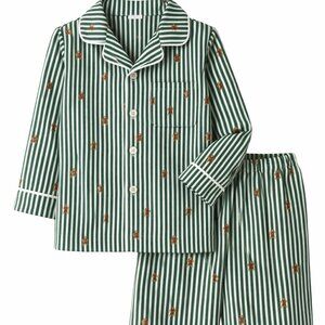 NWT Toddler Boy Gingerbread Christmas Pajamas NWT 2T Striped Holiday Christmas